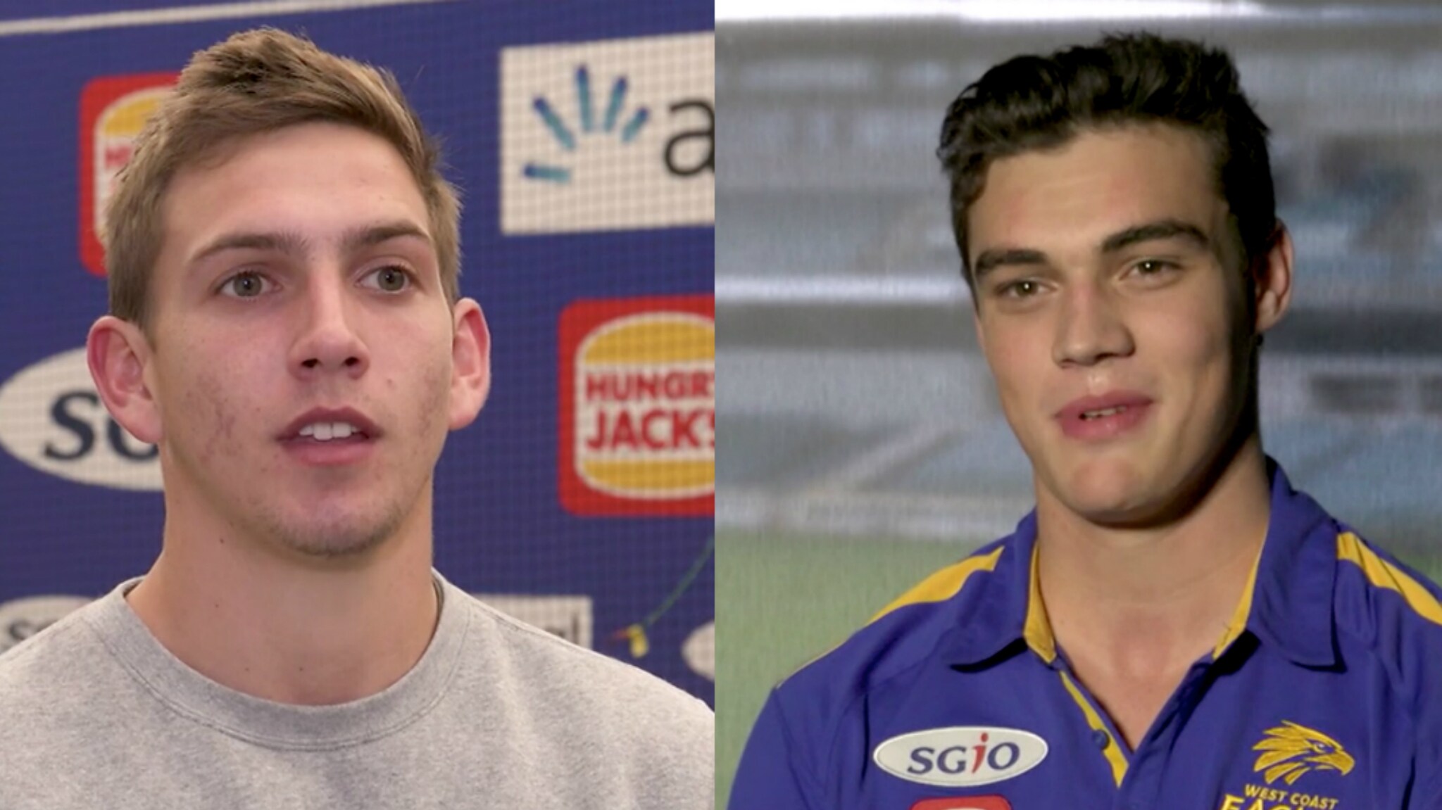 Brodie Riach 300.jpg Brodie Riach (L) and Patrick Bines (R) will join the Eagles - AFL,West Coast Eagles
